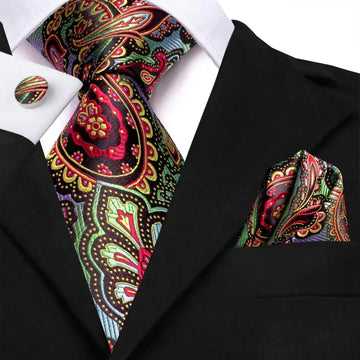 Paisley slips, mansjettknapper og lommetørkle