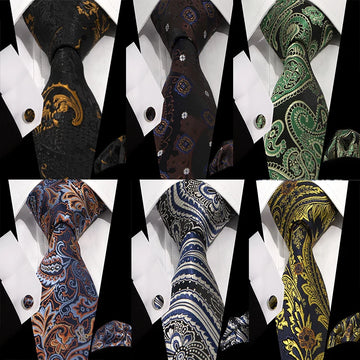 Paisley slips, mansjettknapper og lommetørkle